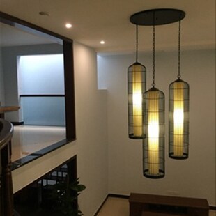 新古典铁艺鸟吊灯羊皮纸灯酒店大堂会所包间楼梯间大吊灯