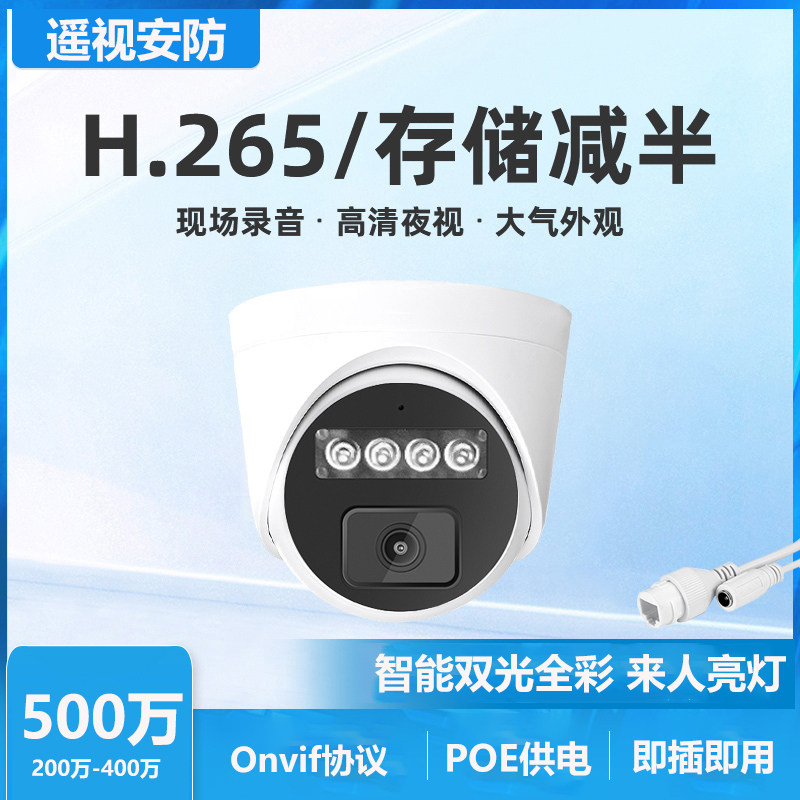 万室内半球网络摄像机oe供电数字高全彩夜视监控器带音家用