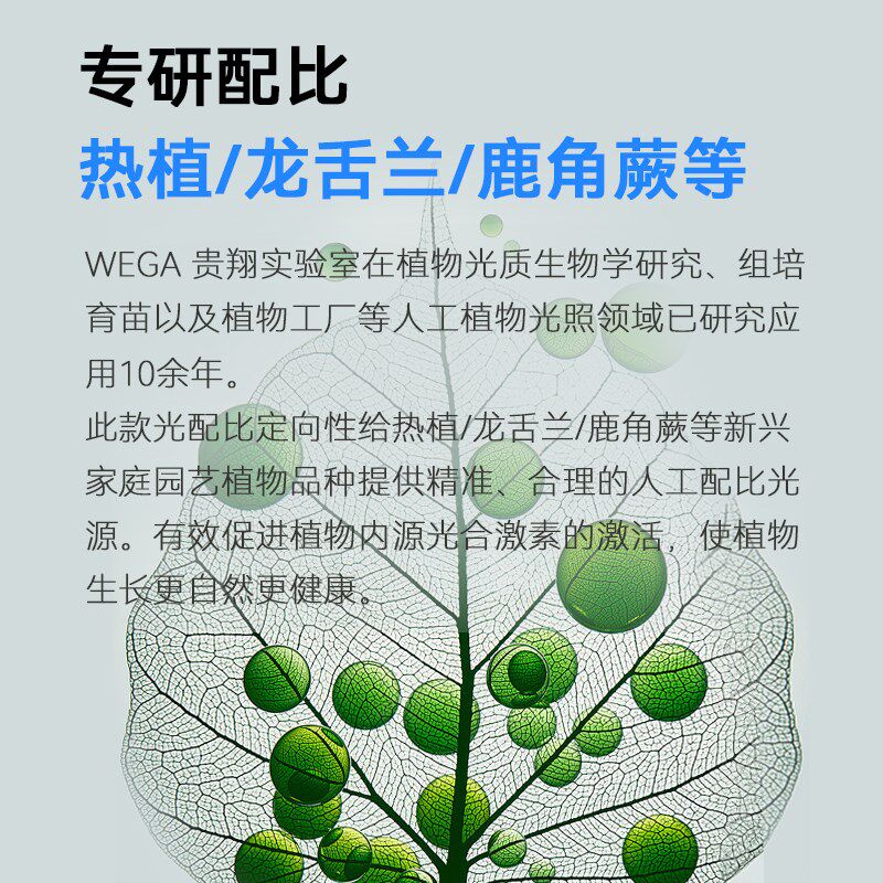 贵翔植物补光灯E27聚光灯泡家用龙舌兰块根绿植全光LED植物生长灯