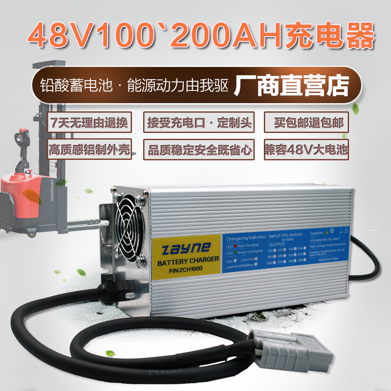 48v100ah120ah200ah新能源 铅酸蓄电池电动堆高叉车大功率充电器