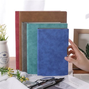 10mm 1cm宽大行距笔记本a5皮面b5商务记事本40开皮本A6软面日记本