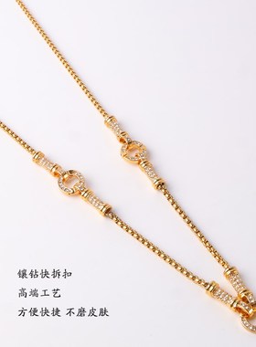 泰伽泰伽泰国原版佛牌链子金属项链多挂快拆佛牌挂绳镶钻快拆卡扣