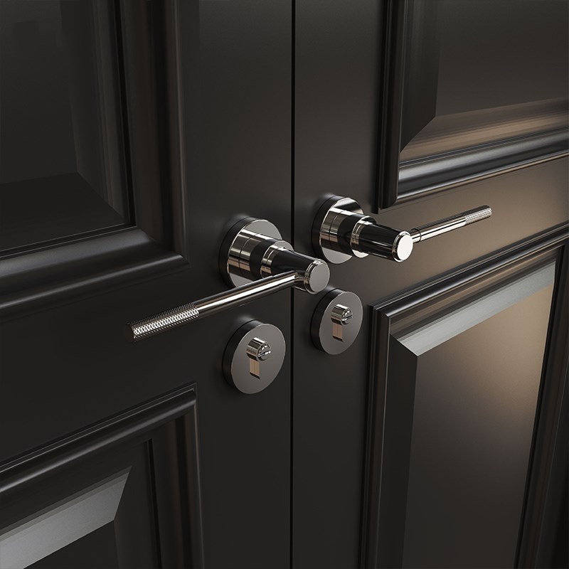 新型简易门锁滚花门把手卧室室内家用木门磁吸静音家用房间锁具