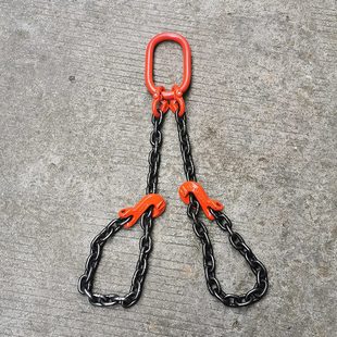双钩起重链条索具羊角抓钩卡链勾卸钢筋专用捆绑吊链挂链行车挂钩