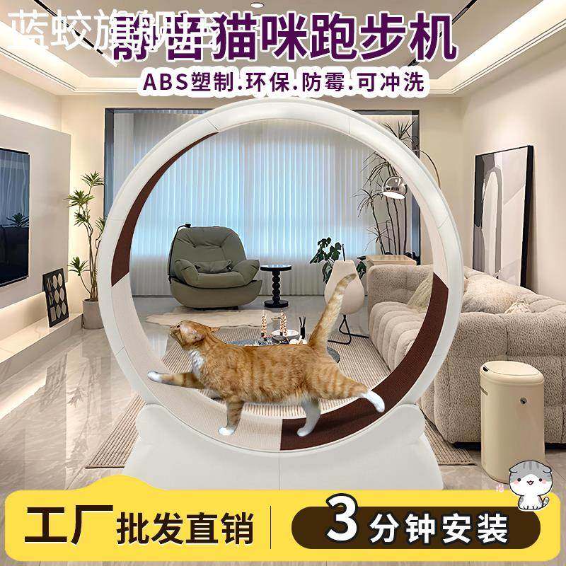 蓝蛟猫咪滚轮静音环保塑料宠物猫狗运动健身防夹宽跑道