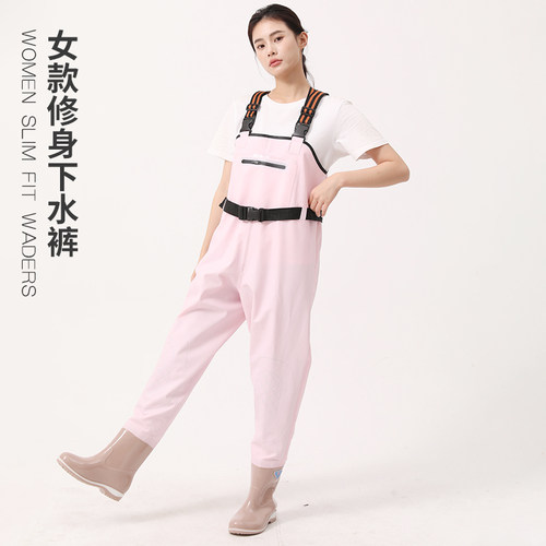 下水裤半身女连体雨衣连鞋儿童一体水裤摸K捉鱼防水水衣成人赶海