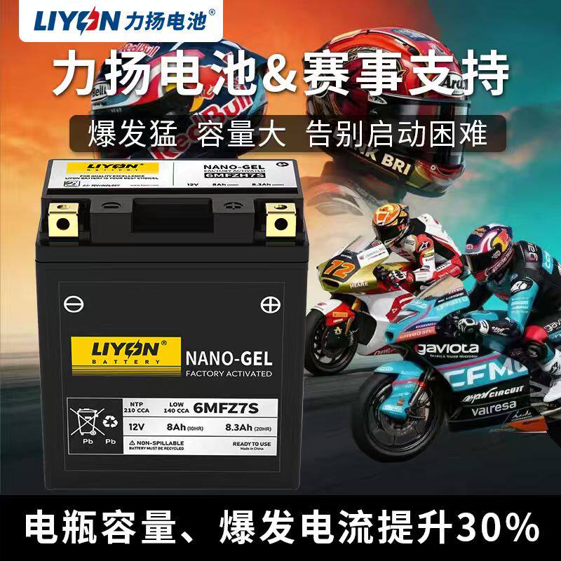 力扬电池摩托车电瓶12v雅马哈巧格i/NMAX150福喜AS赛鹰GT旭鹰福颖