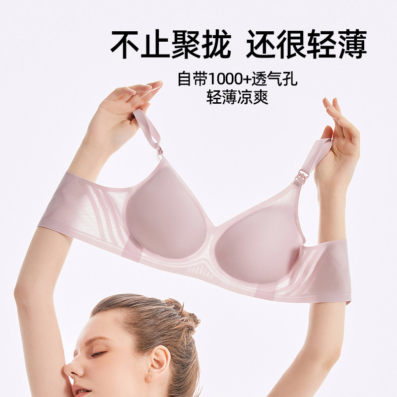 哺乳内衣夏季薄款大尺码女聚拢防下垂产后哺乳怀孕期专用孕妇胸罩