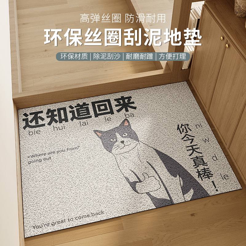 入户门地垫玄关防滑丝圈脚垫子室外进门门口蹭土易打理门垫可裁剪