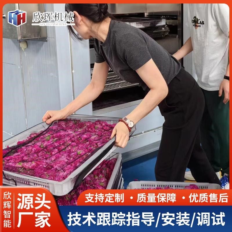 玫瑰花茶叶网带式烘花烘干机设备大虾烘干烘干房面条空气能烘干房