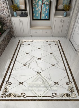 现代简约客厅地砖拼花图案定制微晶石800x80P0艺术瓷砖入户玄关砖