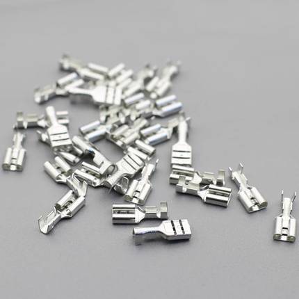 4.8插簧 187插拔式接线端子 对接0.5mm插片A型脚 0.3厚 5000只/包