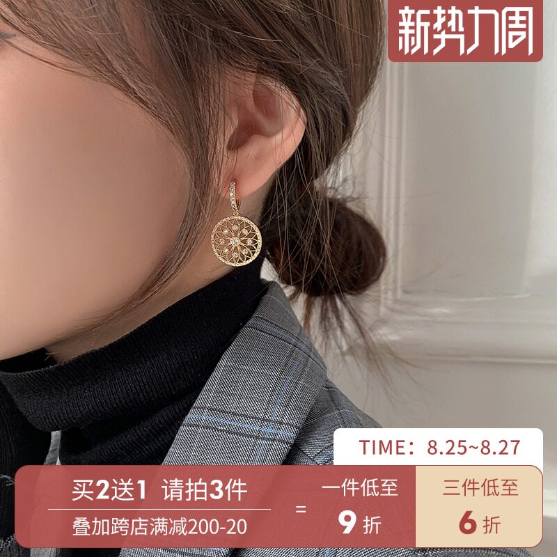 高级感耳钉韩国气质网红耳环2021年新款耳夹女复古港味无耳洞耳饰