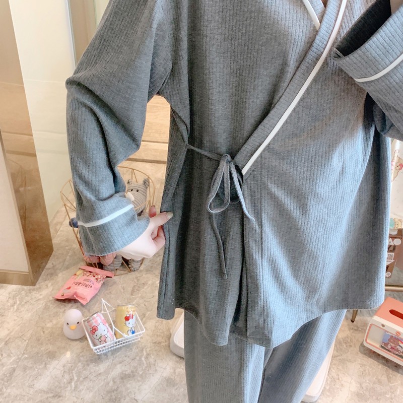 月子服春秋产后纯棉日式孕妇和服睡衣秋冬怀孕期哺乳产妇喂奶套装