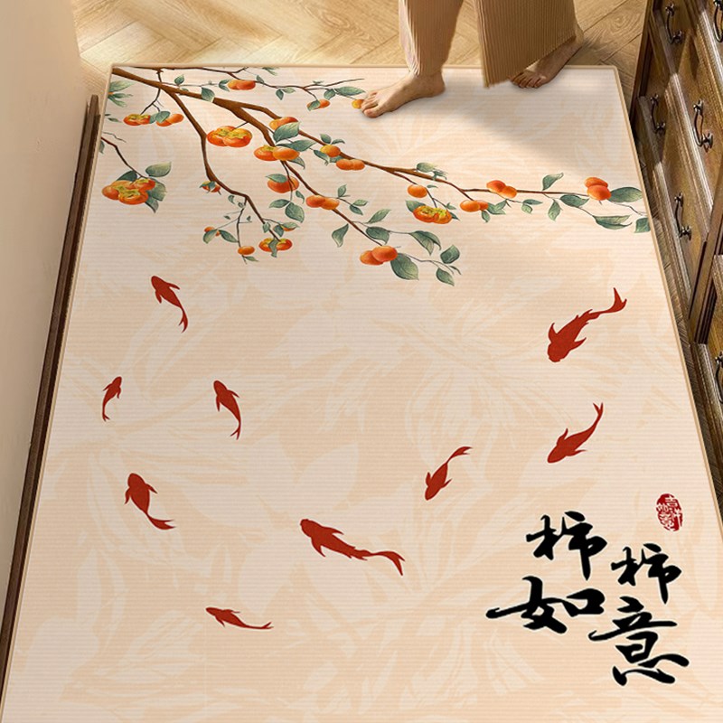 入户门地垫新中式进门门口地毯高级感耐脏防滑玄关换鞋脚垫子耐磨
