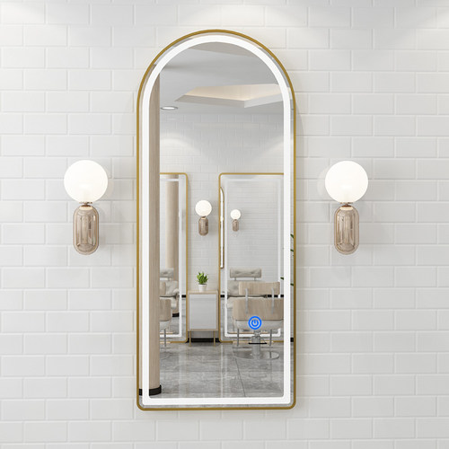 理发店镜台美发店镜子发廊专用带灯挂墙网红潮款壁挂式烫染剪发镜