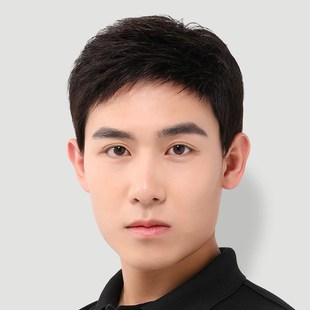 假发男生真发短发全真人发全头套男款头顶帅气假发套男士时尚减龄