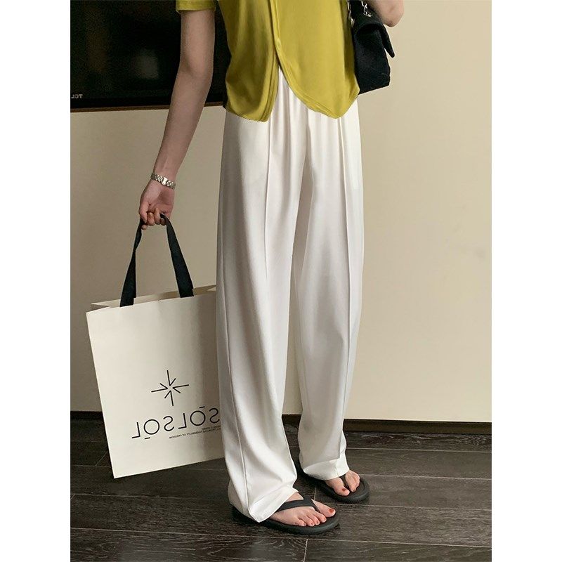 孕妇冰丝阔腿裤女夏季薄款外穿垂坠感杏色宽松休闲直筒拖地打底裤,孕妇装/孕产妇用品/营养,孕妇休闲裤,淘宝优惠券,粉丝福利购,淘宝优惠卷