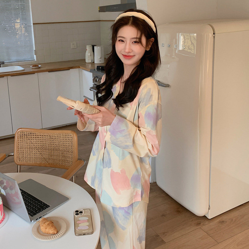 月子服春秋纯棉产后哺乳睡衣女夏季薄款孕妇喂奶两件套产妇家居服