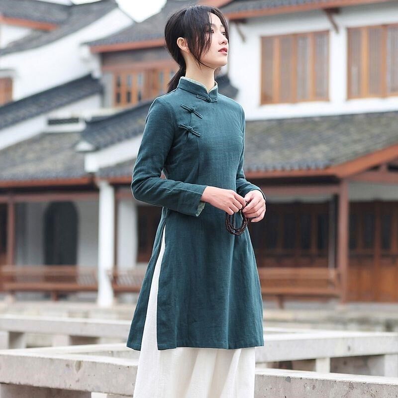 唐装上衣中式女装中国风茶服女禅意文艺春装民族风禅服外套