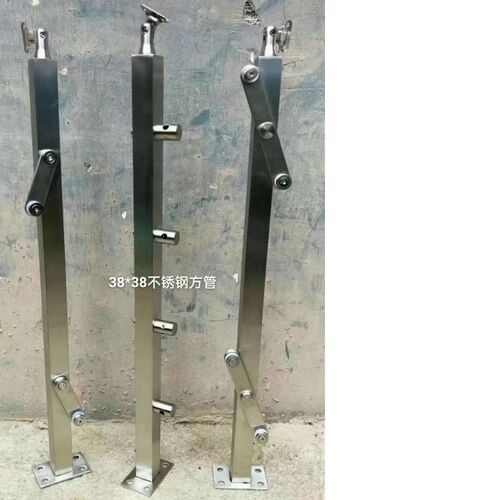 50方管b不锈钢挂玻璃立柱楼梯扶手别墅阁楼走廊平台护栏围栏栏杆