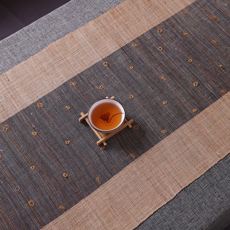 新中式复古中国风桌旗 现代简约时尚手工苎麻茶席 禅意名族风茶旗,居家布艺,桌旗,淘宝优惠券,粉丝福利购,淘宝优惠卷
