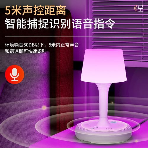 智能语音声控小夜灯插座氛围遥控台灯卧室床头护眼小夜灯宿舍台灯