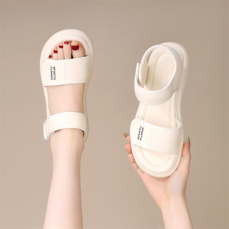 休闲运动平底凉鞋女夏季2025新款时尚百搭简约Q软底沙滩上班不累,女鞋,休闲凉鞋,淘宝优惠券,粉丝福利购,淘宝优惠卷