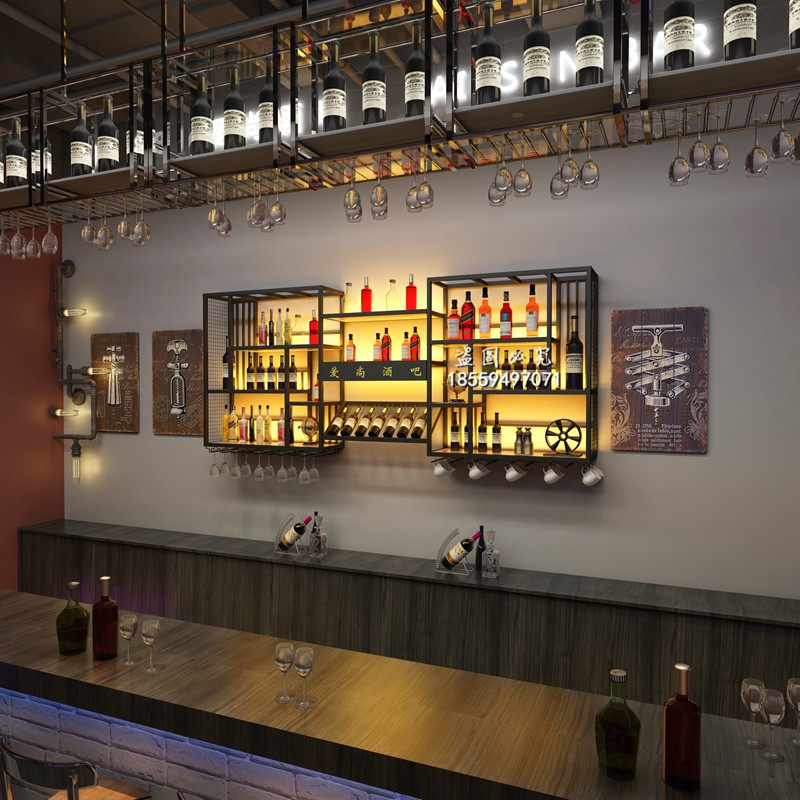 壁挂式酒架c铁艺酒吧酒柜置物架墙上餐厅家用挂墙红酒杯架红酒架