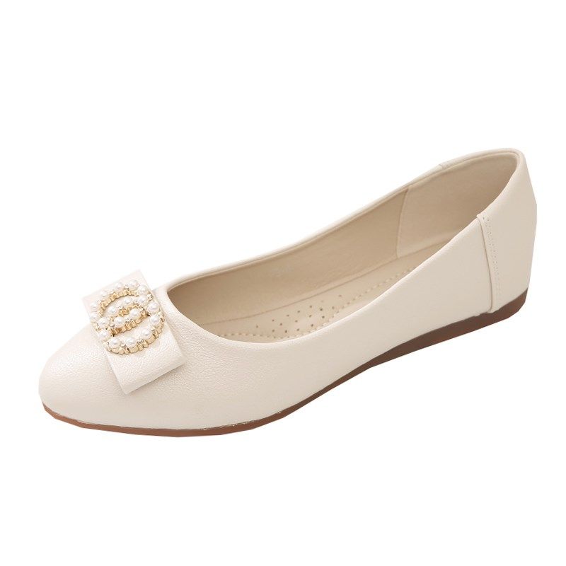 单鞋女2b024年春秋新款女鞋百搭浅口妈妈鞋子豆豆鞋软皮软底平底,女鞋,浅口单鞋,淘宝优惠券,粉丝福利购,淘宝优惠卷