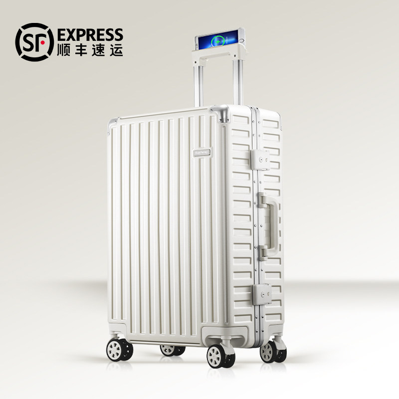 20寸行李箱拉杆箱m女新款22登机高级感铝框万向轮旅行密码皮箱子