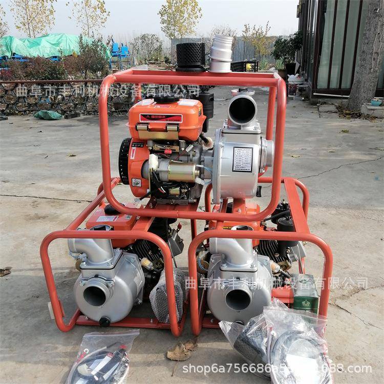汽油柴油小型抽水机双叶轮手推款高压泵市政防汛风冷自吸泵