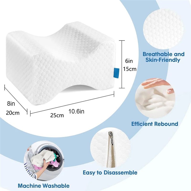 Memory Foam Knee Pillow for OrthDopedic Sciatica Back Leg Hi