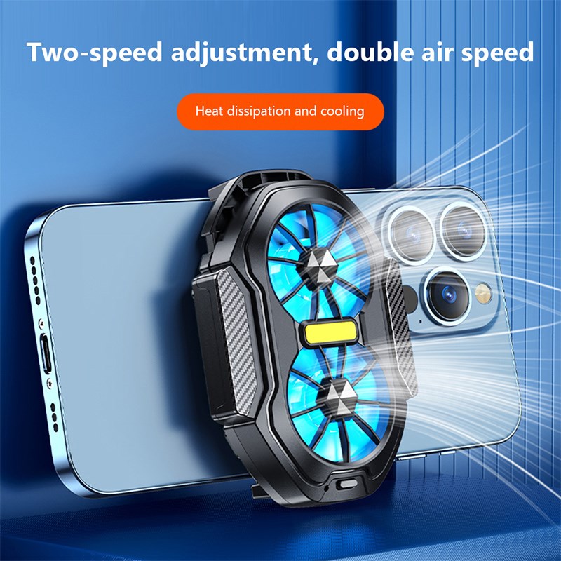 Dual Fan Mobile Phone Cooler Universal Mini Phone Cooling Fa