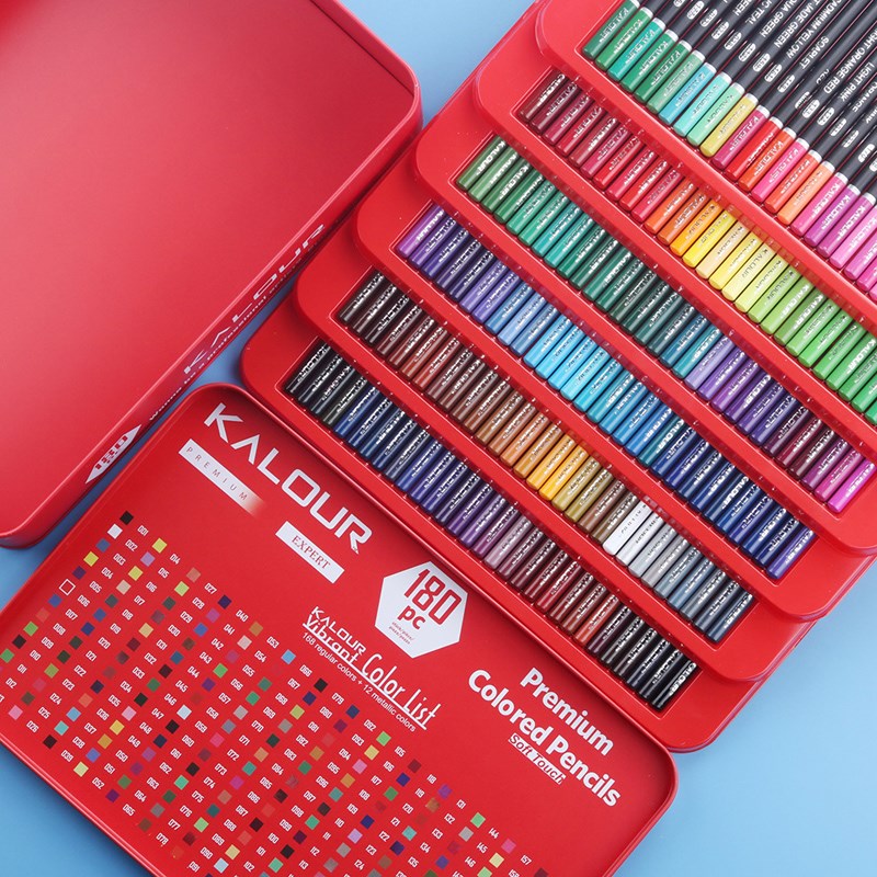 180 Cbolors Pencil Set Colored Iron Gift Box Professional Co