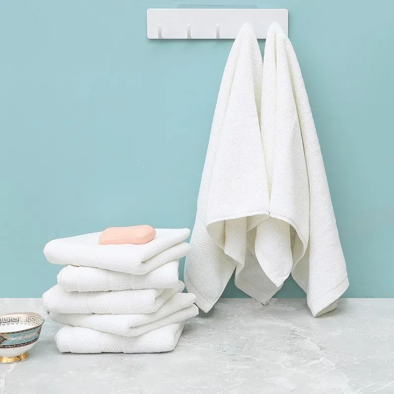 2/4/a6pcs Cotton White Face Towels Set Soft Feel Hotel Towel