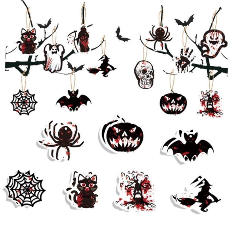 Halloween penrdant props万圣节吊饰挂件鬼节纸吊饰布置道具
