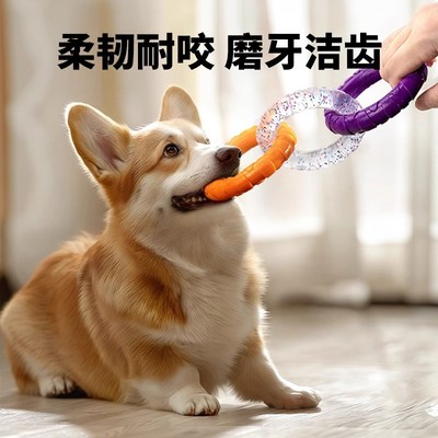 狗狗拔河玩具小狗磨牙洁齿拉扯耐咬玩具幼犬训练互动宠物解闷神器