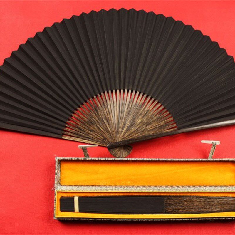 棕竹扇子传统全棕黑纸折扇7891012寸戏曲扇质同王星纪