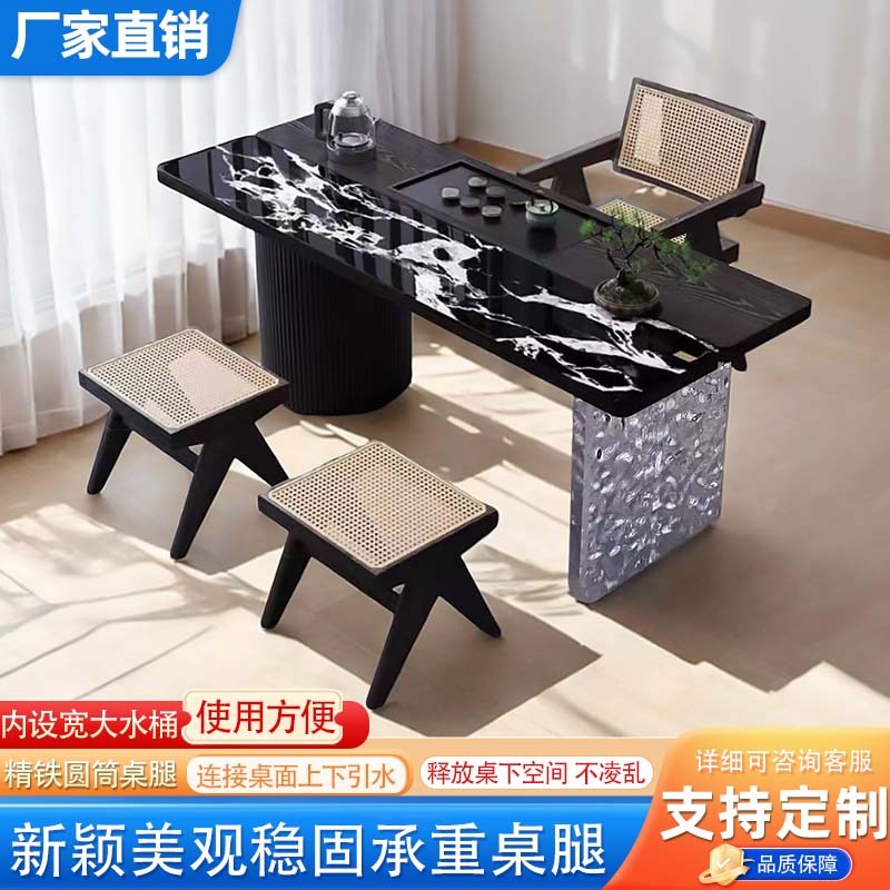 实木阳台茶桌椅组合小型家用客厅茶台现代简约轻奢高端2025年新款