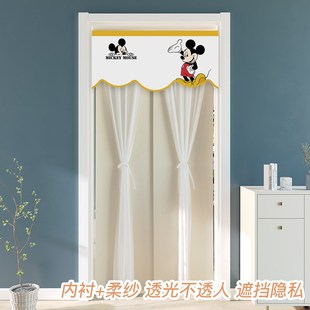 网红纱帘布艺家用卧室空调隔断空调挡风帘 免打孔蕾丝门帘防蚊夏季