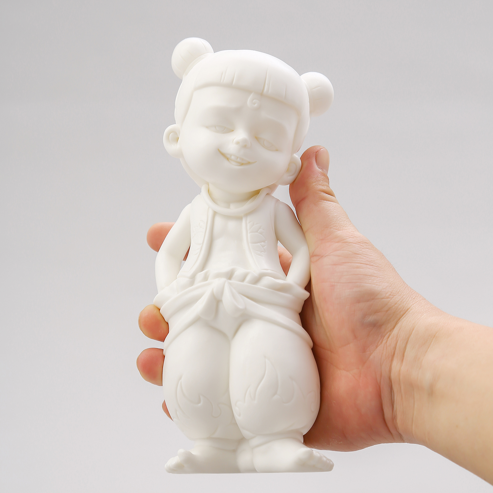 客厅玄关白瓷哪吒降世家居装饰品