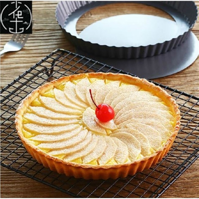 6~12“Flan Tin Tart Pie Pan FluEted Cake Baking Tray不粘派盘