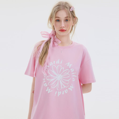 Mardi韩系雏菊印花圆领短袖T恤