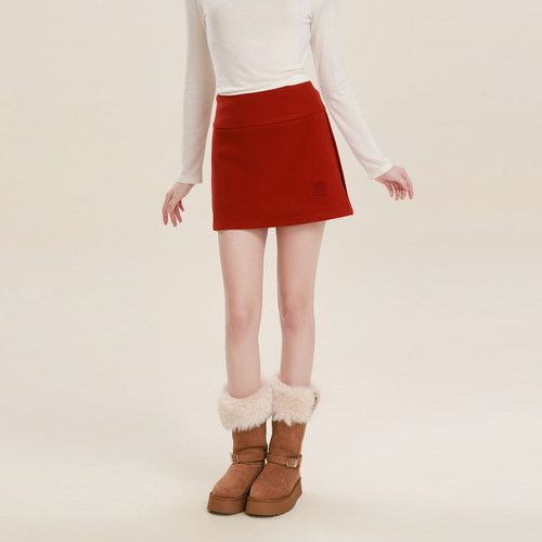 Mardi氛围感穿搭25秋冬新款裙子休闲A字裙纯色半身裙百搭复古半裙