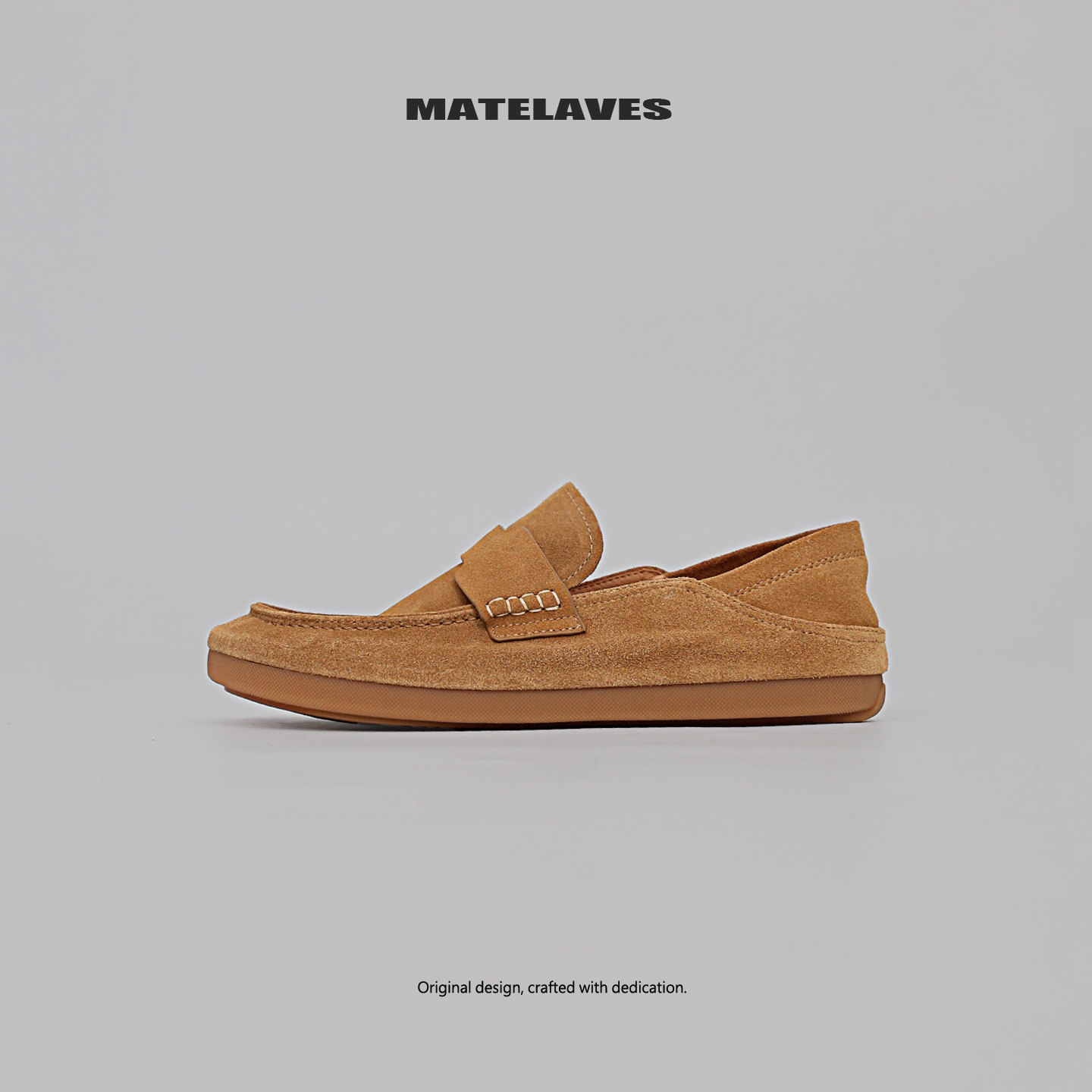 MATELAVES 老钱风乐福鞋男软面皮一脚蹬高级感小众踩跟懒人豆豆鞋