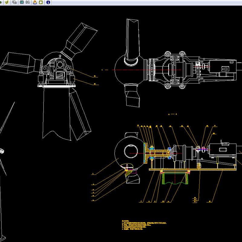 1.5MW风力发电机组总体设计2D图机械图纸,商务/设计服务,2D/3D绘图,淘宝优惠券,粉丝福利购,淘宝优惠卷