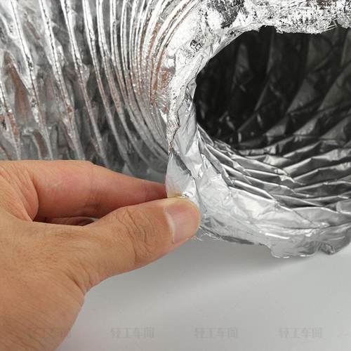 铝箔玻纤布管 银色m耐高温加厚纤维布排气排风钢丝伸缩软管复合管