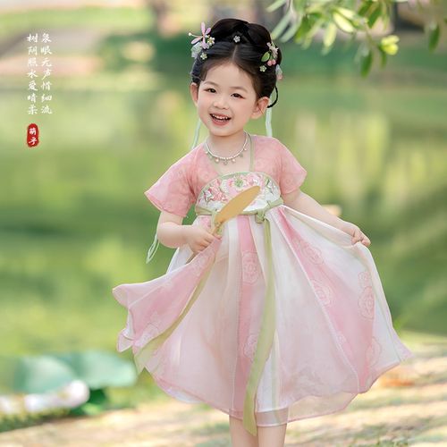 汉服女童夏季2025新q款儿童高端仙气古风公主连衣裙女宝国风公主
