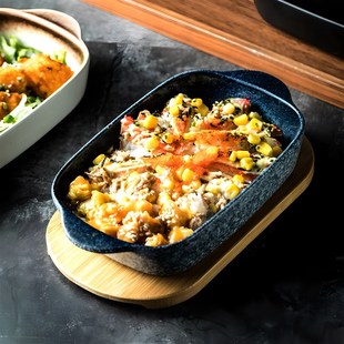 双耳烤碗家用2025新款 碗耐高温盘 陶瓷烤箱用焗饭碗微N波炉专用